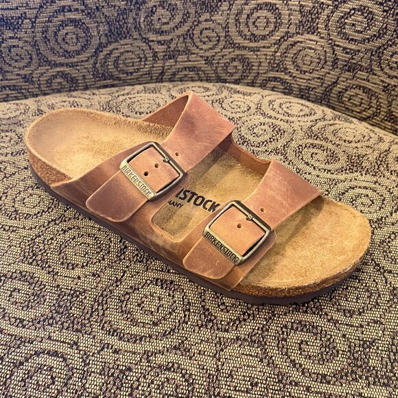 Birkenstock - Arizona Oiled Leather NARROW Cognac - Multiple Sizes (NEW W/ TAGS) - Picture 1 of 3